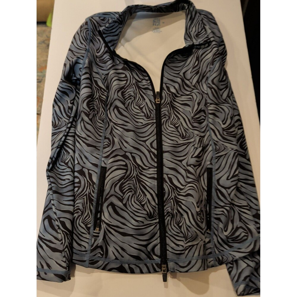 J.McLaughlin Billie Zip Up Performance Jacket Swirl Zebra Activewear Women M
